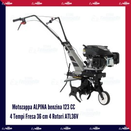 ALPINA Motozappa a benzina 123 cc 4 Tempi Fresa 36 cm 4 Rotori ATL36V