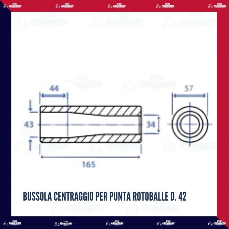 BUSSOLA CENTRAGGIO PER PUNTA ROTOBALLE D.42 -  SABA