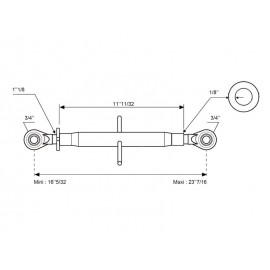 Terzo Punto (Cat.1/1) Snodo e Snodo 1 1/8", Lunghezza Min: 410mm, SPAREX